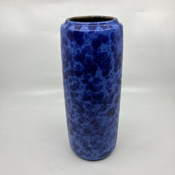 Vintage SCHEURICH KERAMIK Blue Mottled Vase 532-28 West German Pottery MCM - Picture 2 of 10